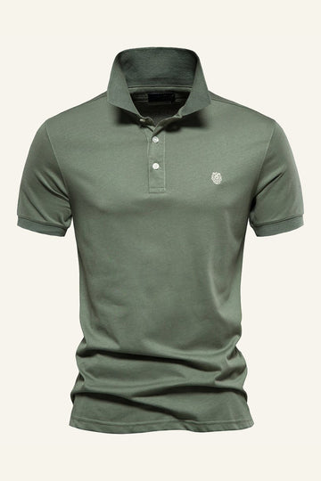 Polo Classique Gris Vert Regular Fit Collot Homme